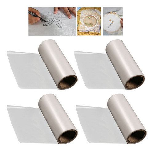 4pcs Water-soluble Embroidery Paper Film Tracing Paper