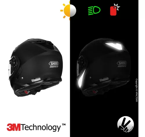 VFLUO - Kit de pegatinas reflectantes - Casco de moto HJC RPHA70™ - Franjas  aprobadas FR - Tecnología 3M™ - Alta visibilidad y resistencia - Discreto