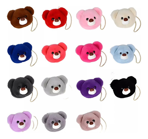 Bolsa Cabeza De Oso Bandolera Crossbody Afelpada Con Cadena