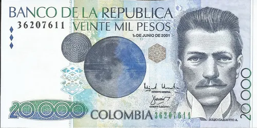 Colombia Billete 20000 Pesos, 1 Junio 2001