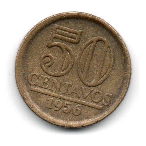 Brasil Moneda 50 Centavos Año 1956 Km#566