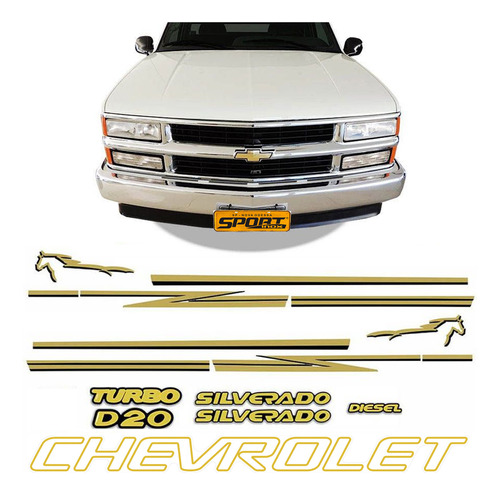 Kit De Faixas Adesivos Silverado D20 2000/