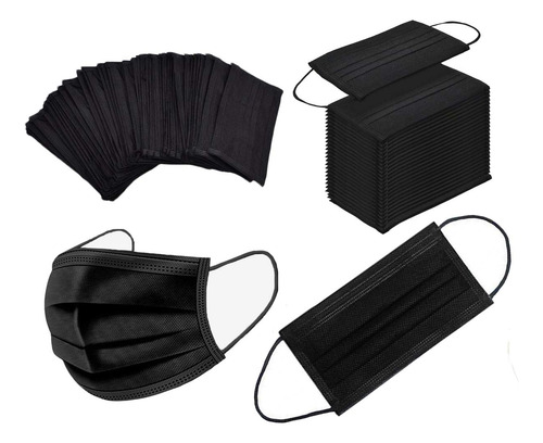 Nnpcbt 100pcs 3 Capas Negras De Mascarilla De Mascarilla Des