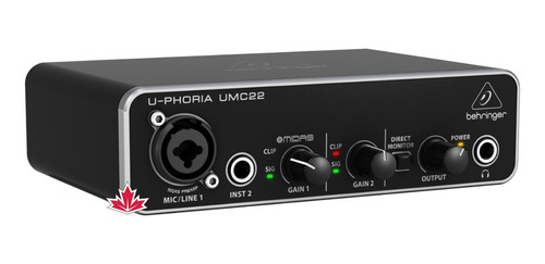 Interface De Audio Behringer Umc22 Novo + Frete Gratis!