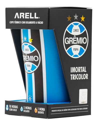 Copo Térmico Com Tampa Gremio Oficial Inox Cerveja Arell