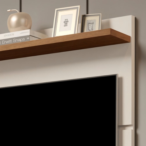 Painel Para Sala Quarto Tv Até 32 Polegadas - Mod.2006 Cor Off White/freijó