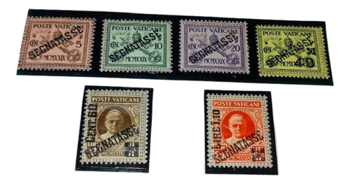 Serie 6 Estampillas Vaticano Segnatasse 1931 Sobrecargada