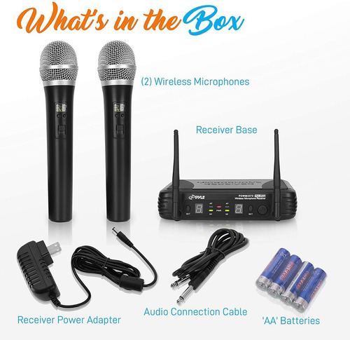 Imagen 3 de 3 de Microfono Doble Vhf Pyle Pro