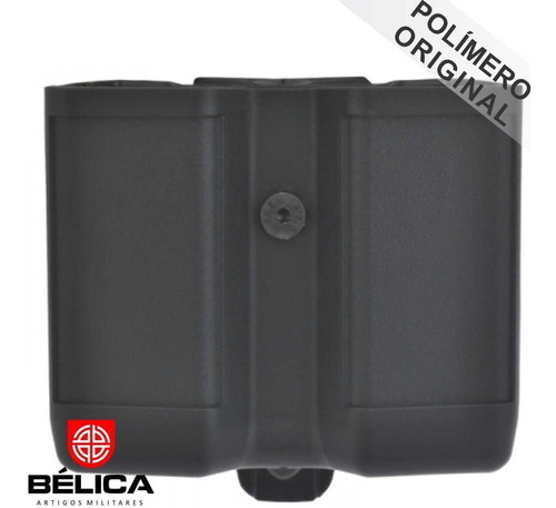 Porta Carregador Duplo Em Polímero Original Bélica Preto.
