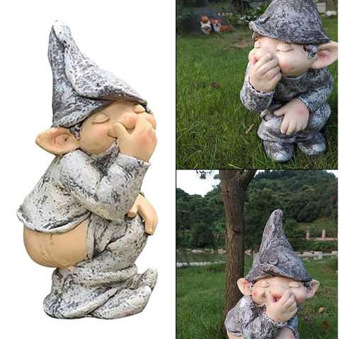 3 Figura De Estatua De Gnomo Travieso De Poliresina