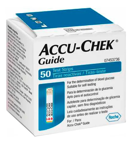 50 Tiras Accu Chek Guide + 24 Lancetas Fastclix