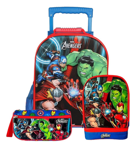 Set Maleta Avengers Oficio Lonchera Cartuchera Artesco 