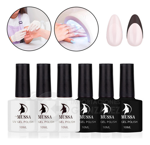 Gama De Gel Semipermanente Mussa® 6 Esmaltes Para Uñas Uv Color Gama BW