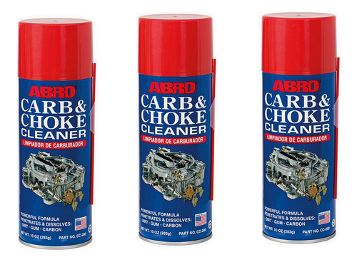 Kit 3 Descarbonizante Carburador 283g Carb E Choke Cleaner