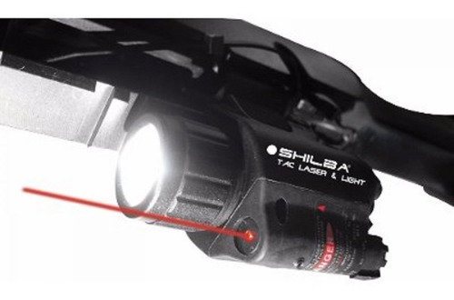 Imagen 3 de 6 de Linterna Led Tactica Laser Tac Shilba Universal Picatinny