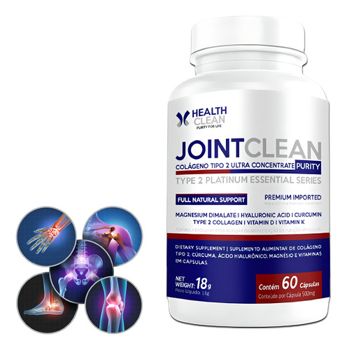 Colageno Joint 60 Caps Health Clean Colágeno Tipo 2 Sem sabor