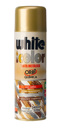 Tinta Spray Dourado White Color 340ml Uso Geral