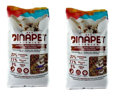 Alimento Dinapet Perro Adulto 2 Bolsas 2.5kg 