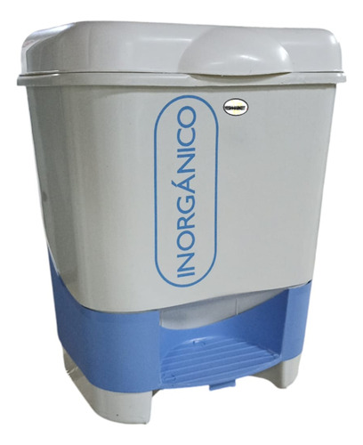 Bote De Basura tacho separador de reciclaje Inorgánico Con Pedal Cesto Papelero cocina casa hogar oficina 10 Lt Yesh Market Color Azul