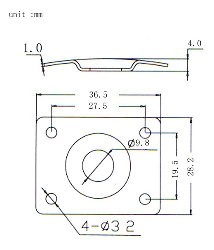 Licencia De Conector Rectangular Para Guitarra Negro