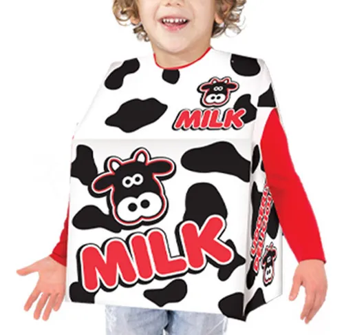 Disfraz De Cosplay Con Caja De Cartón De Leche Para Niños
