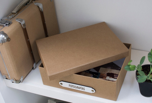 Imagen 2 de 6 de Caja Organizadora Tamaño A4 Fotografías Kraft