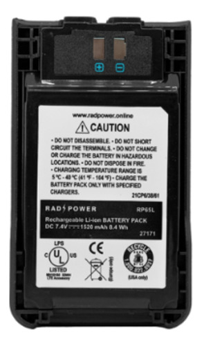 Batería Rad Power Para Radios Kenwood Tk3000/tk2000 Rp65l