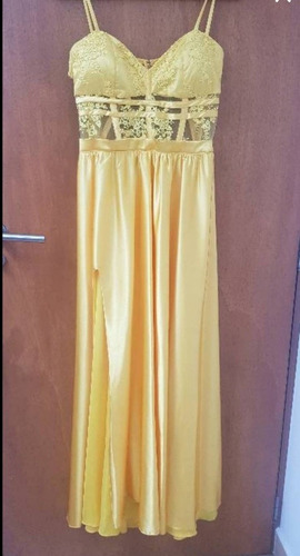 Vestido Amarillo Elegante P/boda, 15 Años O Graduación T Med