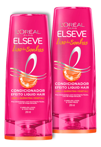 2 Uni Condicionador Elseve Liso Dos Sonhos 200ml