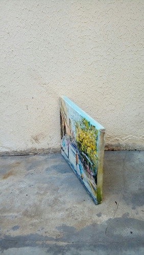Cuadros Ciudad 30x40 Gente Plazas Urbano Pintado A Mano 63