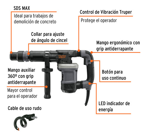 Martillo Demoledor Sds Max 1200w 14 Joules Truper Expert