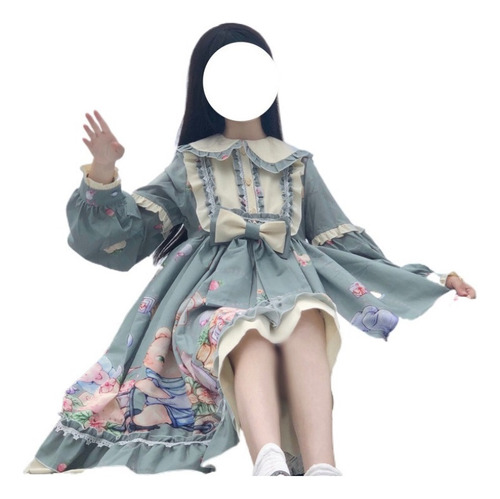 Disfraz Kawaii Vestido De Lolita Vestido De Manga Larga Para