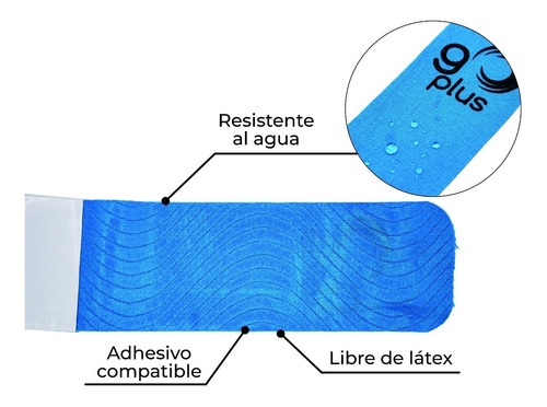 Cinta Kinesiológica Azul Go Plus 1m Pre-cortada