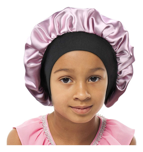Gorro De Satén De Doble Capa Para Niños, Banda Elástica Anch
