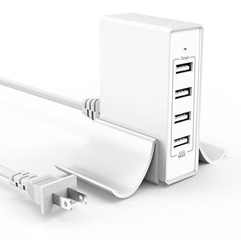 Cargador Usb Multipuerto Con Soporte Para Teléfono, 24w 4.8a