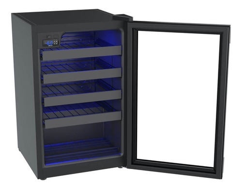 Cervejeira Blue Light Venax +adega 100l Porta Invertida 220v Cor Preta Fosca