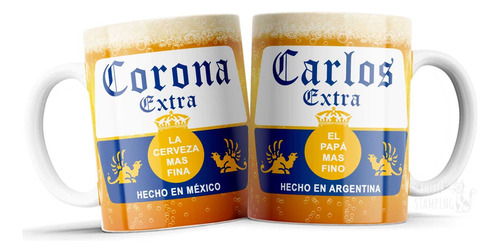 Taza Personalizada De Cerveza Corona Con Tu Nombre P/regalo