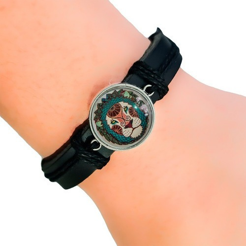 Pulsera Brazalete Cristal Signo Del Zodiaco Leo