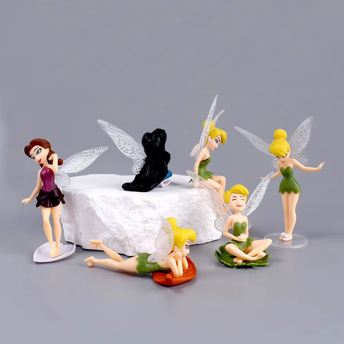 Kit 6 Miniaturas Fadas Disney Tinker Bell Rosetta Silvermist