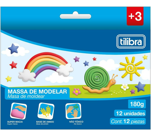 Massa Massinha Para Modelar Macia 180g 12 Cores Académie