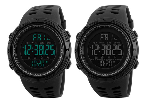 Imagen 1 de 5 de Reloj Deportivo Skmei 1251 Negro 2 Piezas