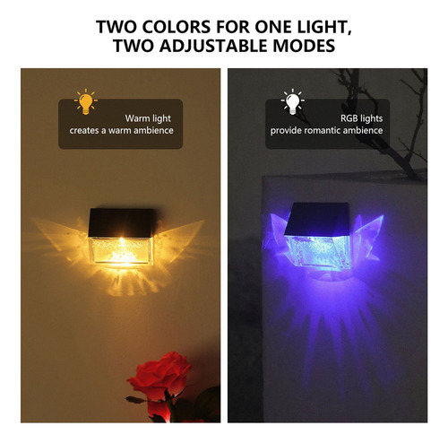 Luces Cubierta Solares 4 Piezas Cálida Rgb Inteligente Ip56