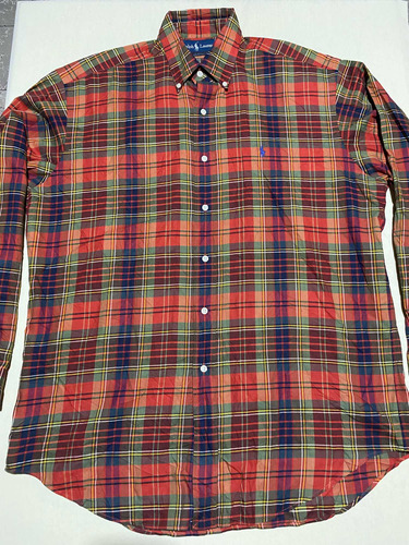 Camisa Polo Ralph Lauren Blake Cuadros Rojos Mediana Amplia