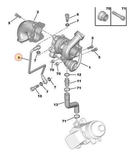 Caño Turbo Lubricacion Psa Peugeot 206/citroen C-3 1.4hdi