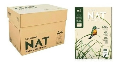 Resma Ledesma Nat  A4 75 Grs Papel Natural Ecologico X 5 Uni