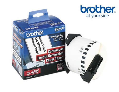 Rollo De Etiqueta Brother Dk4205 Continua 2-3/7inche, 62m /v Color Blanco