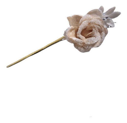 Adorno Flor Rosa 31cm Blanco Natural Decoracion Navidad