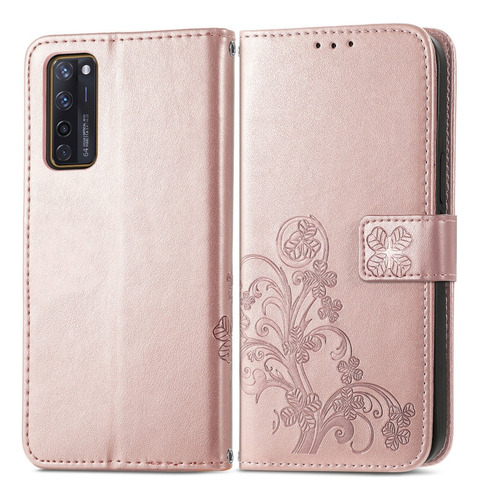 Funda De Piel Rosa Dorada For Zte Axon 20 5g