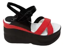 Comprar Sandalia Mujer Saverio Di Ricci Blanco Negro Plataforma Jena