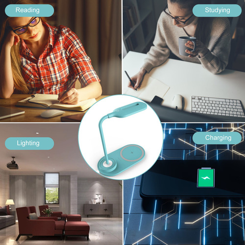 Lámpara De Escritorio Led Con Carga Inalámbrica, Control, 3